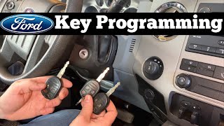 How To Program A 2011  2016 Ford F250  F550 Remote Key  Super Duty Key Fob Programming F350 F450 [upl. by Nalad]