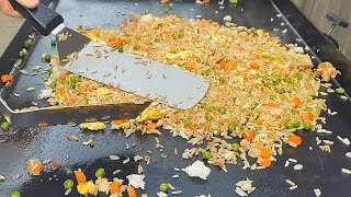 How to Make Chicken Fried Rice on a Griddle  Start to Finish [upl. by Greysun]