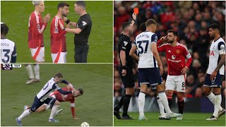 Erik ten haq REACTION to Bruno Fernandes RED CARD vs Tottenham Hotspur  Bruno Foul on Maddison [upl. by Nimzzaj]