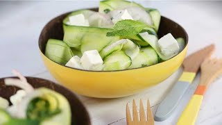 Recette  Salade de courgettes feta et menthe fraîche [upl. by Euridice631]