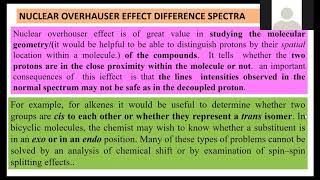 Nuclear Overhauser Effect NOE in NMR Spectroscopy by Dr S M khetre [upl. by Llevra732]