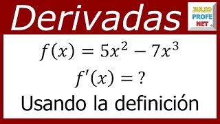 DERIVADA DE UNA FUNCIÓN USANDO LA DEFINICIÓN  Ejercicio 2 [upl. by Madox]