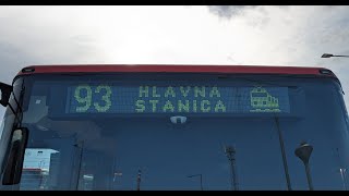 93  Vyšehradská → Hlavná stanica a ⮌ 0924 [upl. by Atsirhc116]