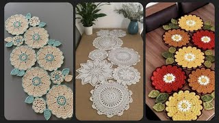 Crochet Work Table Mats Design Ideas  Mexican Style Crochet Table Mat\Rug Design Patterns ideas [upl. by Wendelina207]