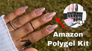 Beginner Nails At Home  Easy Polygel Nail Kit  Modelones Review  Give Away [upl. by Etaner]