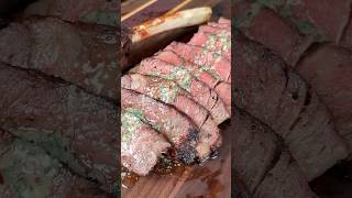 Tomahawk Steak with Smoked Garlic Herb Butter  ChefsTemp bbq [upl. by Akihsat]