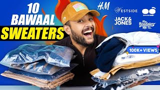 10 Best SweaterCardigan For Men 🔥 HampM High Neck Sweatshirt Haul Review 2024  ONE CHANCE [upl. by Maunsell]