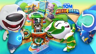 Talking Tom Hero Dash  Angela and Tom Beats Up The Boss Raccoon  Full Screen New Update Gameplay [upl. by Enilesoj]