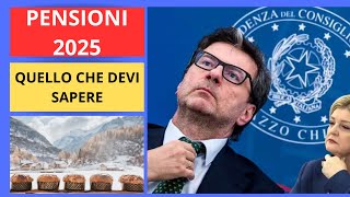 PENSIONI 2025TUTTO QUELLO CHE DEVI SAPERE [upl. by Duwad]