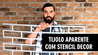 Como Fazer Tijolo de Aparente com Stencil Decor [upl. by Hooge]