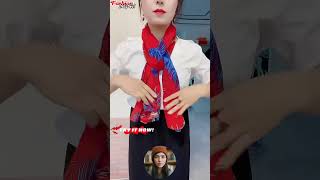 How to tie a scarf muffler in 2024  Girls necktie neckwear styles 巾系法 style scarf shortsfeed [upl. by Cristal]