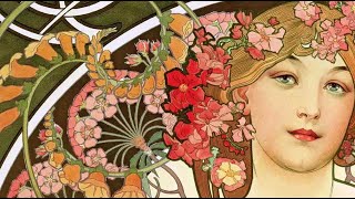 Alfons MUCHA 1860  1939 ART NOUVEAU Czech Master 4K  YouTube Music [upl. by Niram209]