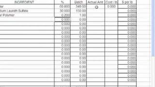 Cosmetic Chemist Tips  Creating a formulation spreadsheet [upl. by Balling433]