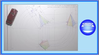 PROIEZIONI ORTOGONALI PIRAMIDE A BASE PENTAGONALE SU PIANO INCLINATO DI 30° AL PO  1186 [upl. by Joo]