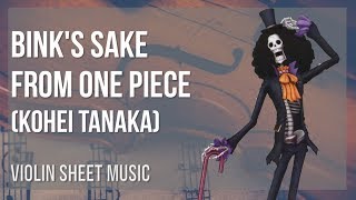 Violin Sheet Music How to play Binks Sake from One Piece by Kohei Tanaka [upl. by Burrows]