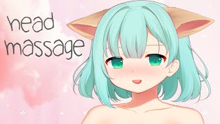 ASMR Neko girl massages your scalp 💆🏻‍♀️  Cat Noises Head Massage Binaural No Talking [upl. by Ecyaj]