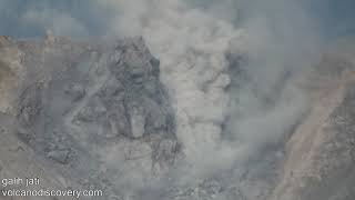 Lava Dome breaks on Mount Sinabung [upl. by Yancey]