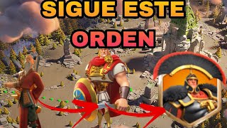 MEJORA A LOS COMANDANTES EN ESTE ORDEN  RISE OF KINGDOMS ESPAÑOL [upl. by Anstice725]