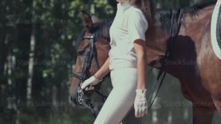 Beautiful girl riding a horse in countryside The suit rider [upl. by Gittle367]