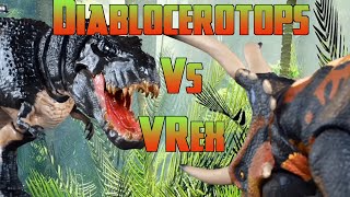 BEASTS OF THE MESOZOIC DIABLOCEROTOPS VS VREX STOP MOTION BATTLE [upl. by Ajin]