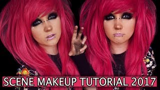 SCENEEMO MAKEUP  HAIR TUTORIAL  BLACK SMOKEY CAT EYE 2017 [upl. by Orozco]