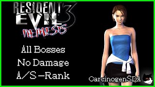 Resident Evil 3 PS1  No Damage All Nemesis All Bosses Hard S Rank [upl. by Nostaw]