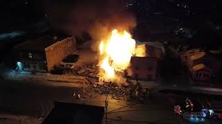 Video shows huge fire and explosion that destroyed apartment in Ontario [upl. by Garratt]