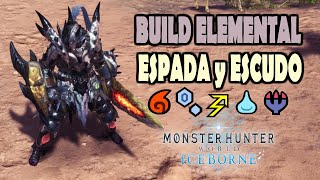 BUILD ESPADA y ESCUDO  CRÍTICOS ELEMENTALES  MHW Iceborne Gameplay Español [upl. by Alrich]