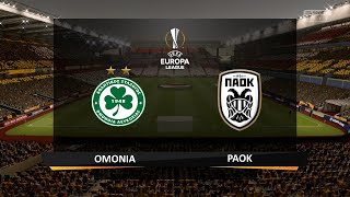 Omonoia – PAOK  UEFA Europa League 20202021  PES 2021 [upl. by Noit]