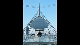 Pedestrian bridge at qetaifan island lusail  Qatar bridge cable shorts qatar [upl. by Seugram843]