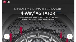 LG WT7405CW Top Load Washer w Agitator 53 Cubic FT [upl. by Geilich361]