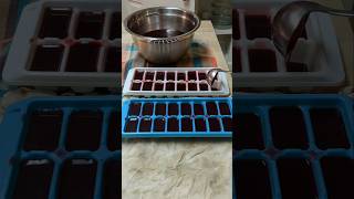 Freezing homemade Elderberry juice in ice trays [upl. by Mavra]