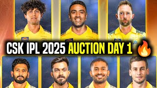 CSK Day 1 Buy Player List 🔥 IPL 2025 Mega Auction Update [upl. by Eedrahc]