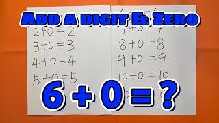 Addition of One Digit and Zero Kindergarten and First Grade Math [upl. by Azile]