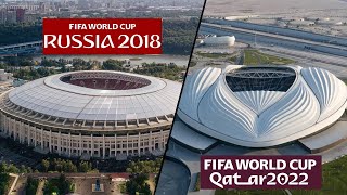 Estadios RUSIA 2018 VS QATAR 2022 [upl. by Evetta]