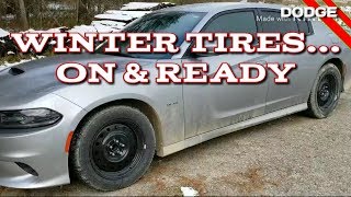 Dodge Charger gets Winter tires Winterforce 2 and Steel Wheels [upl. by Malliw]