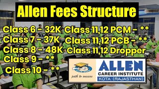 allen fee structure  20222023  Class 6789101112  allen fee structure for neet amp iit [upl. by Namzzaj]