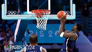 LeBron James finds Anthony Edwards for buzzerbeating alleyoop  Paris Olympics  NBC Sports [upl. by Jobe356]