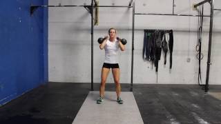 Double Kettlebell Thruster  CrossFit Exercise Guide [upl. by Anirehtak820]