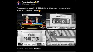 Exact moments all the fake news media projected Trump as winning the presidency in 2024 TRUMP 28 [upl. by Nereen]