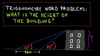 ❖ Trigonometry Word Problem Finding The Height of a Building Example 1 ❖ [upl. by Anaik]