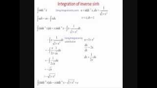 Integration of inverse sinhx sinh1x [upl. by Awuhsoj574]