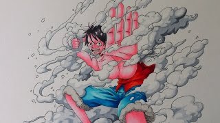 Drawing Monkey D Luffy Gear 2 [upl. by Atikim]