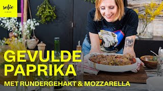 Makkelijke gevulde paprika met rundergehakt en mozzarella  Sofie Dumont [upl. by Nathanael]