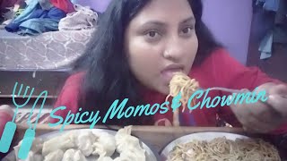 ASMR Spicy Chowmin amp Momos Food Eating Challenge 🥵 Eating Food Challenge Video 🔥 mukbang [upl. by Latsyrc]