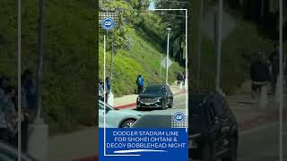 Dodgers fans line up early at Dodger Stadium for Shohei Ohtani amp Decoy bobblehead giveaway Shorts [upl. by Eneluj]