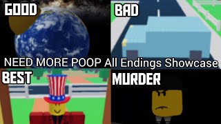 NEED MORE POOP All Endings Showcase  Roblox [upl. by Jacinda112]