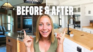 Remodeled RV Tour We renovated a 15K RV to live in FULL TIME [upl. by Ennalorac]