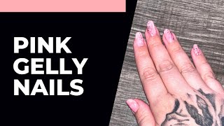 Pink gelly nails with sparkles 💖 [upl. by Andromache]