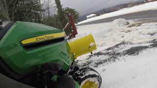 John Deere X390 Snow Plow [upl. by Ahsercel]